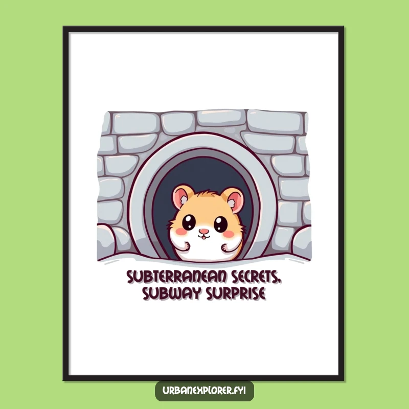 Free Printable Wall Art: Kawaii Hamster's Subway Adventure - Downloadable Decor
