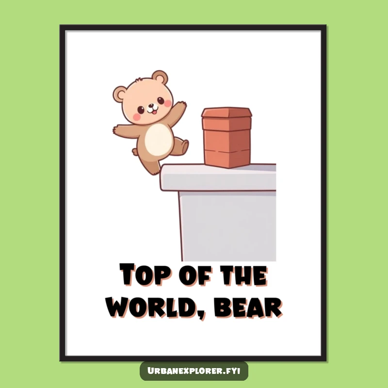 Funny Free Printable Kawaii Bear Wall Art - Downloadable & Bold DIY Decor for Thrill Seekers