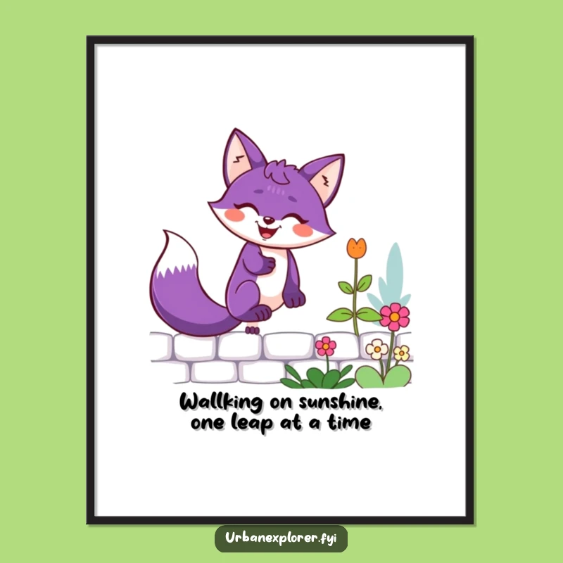 Free Printable Purple Fox Wall Art - Funny Downloadable Decor for Whimsical Spaces