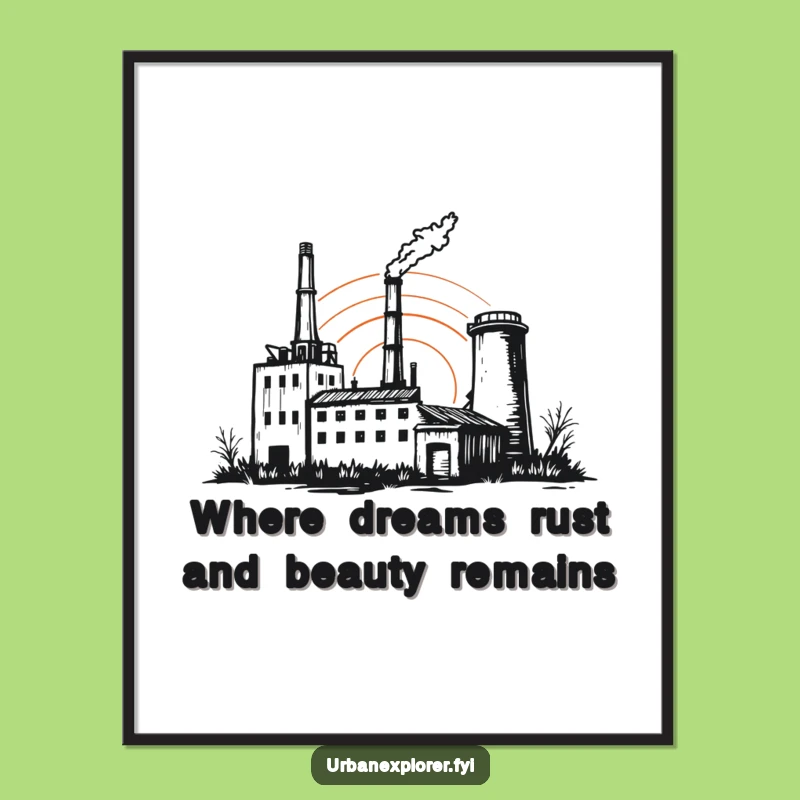 Forgotten Factory Wall Art: Free Printable Downloadable Art of Sunset Industrial Charm!