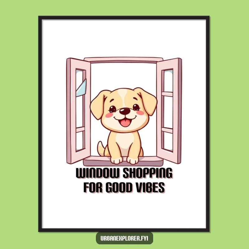 Funny Free Printable Wall Art: Dog Curious From Broken Window