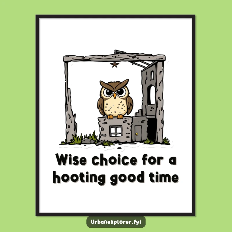 Funny Free Printable Wall Art: Goofy Owl's Abode, Quirky Downloadable Decor!
