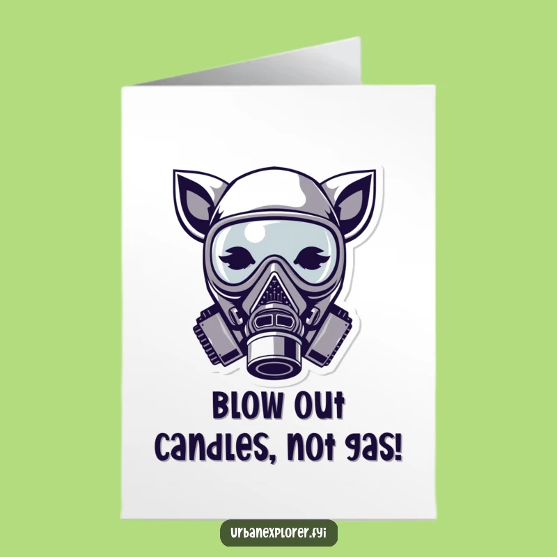 Funny Animal Ears Gas Mask Birthday Card: Free Printable Celebration Style!