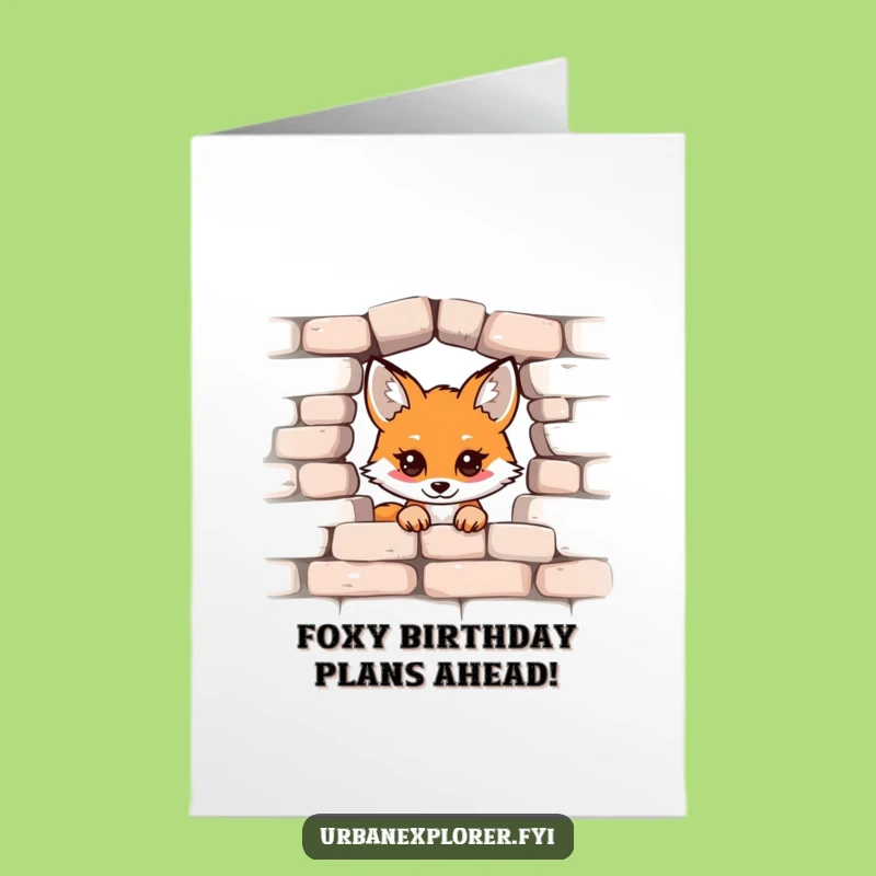 Free Printable Kawaii Fox Birthday Card - Funny Downloadable Gift for Pawsome Parties