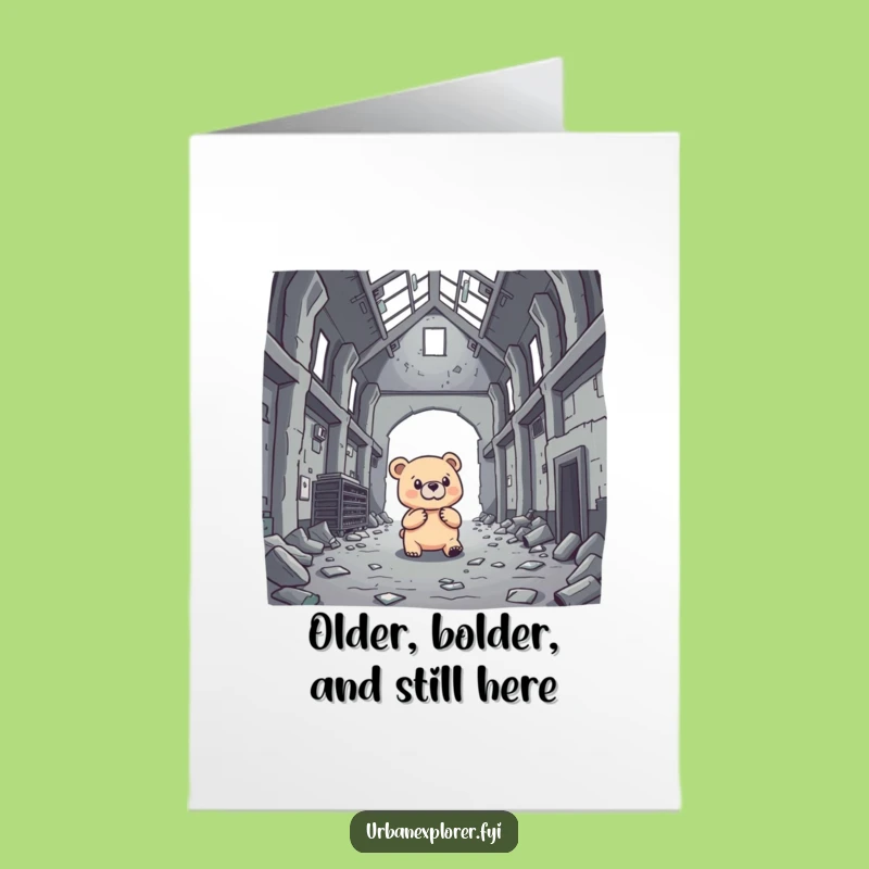 Free Printable Birthday Card: Brave Bear, Funny Explorer Greeting