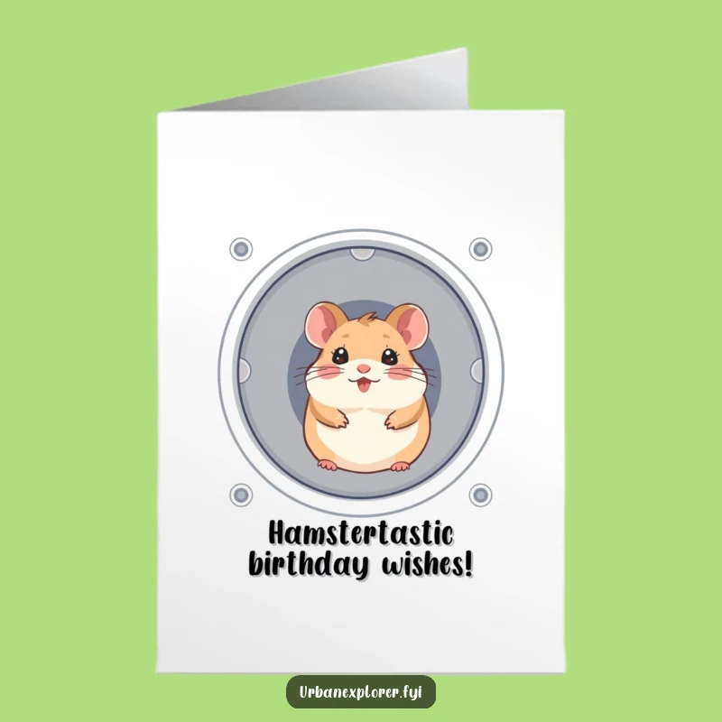 Free Printable Birthday Card: Cheerful Hamster from Vent, Funny Downloadable Gift