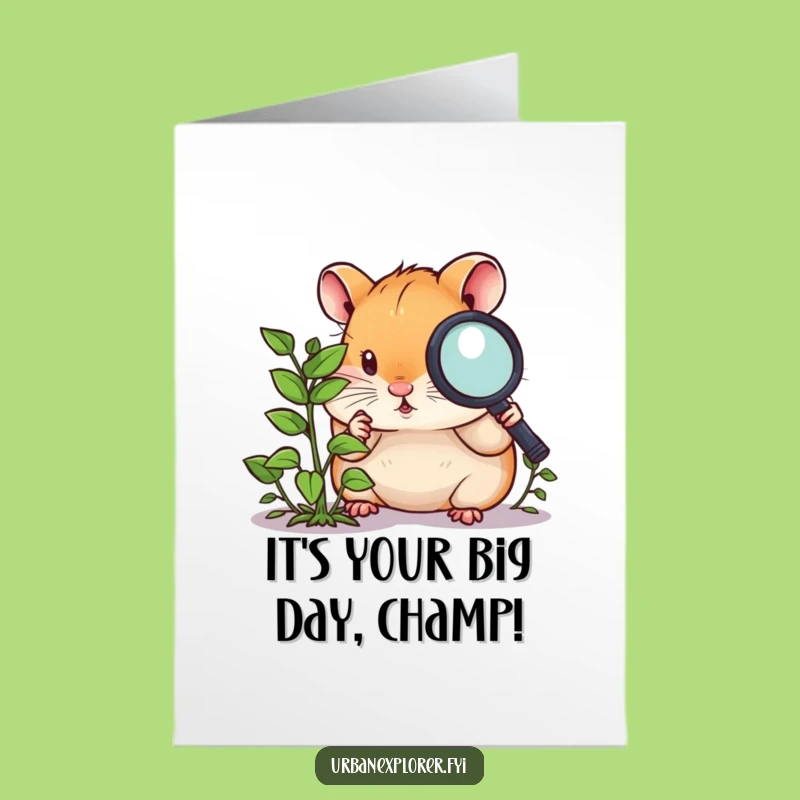 Free Printable Birthday Card: Hamster's Tiny Weed Discovery
