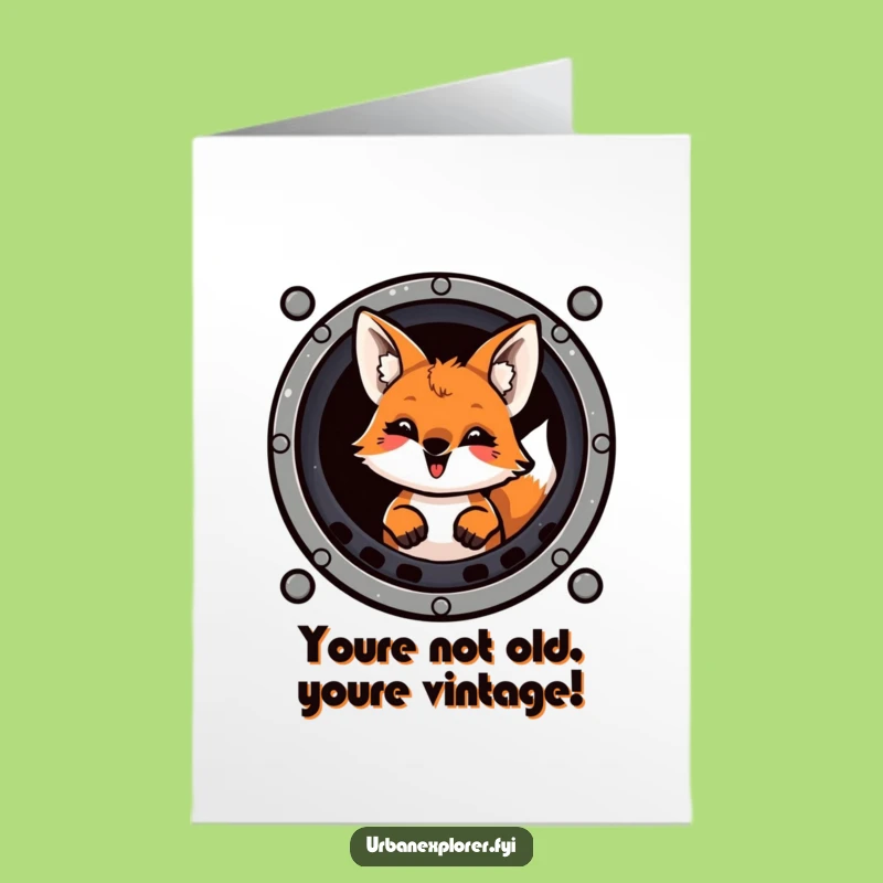 Free Printable Birthday Card: Mischievous Fox Grin, Funny Downloadable Greeting