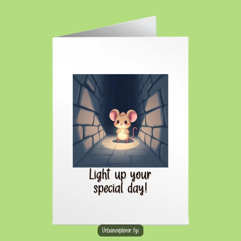 Free Printable Birthday Card: Mouse Explorer Birthday - Humorous Downloadable Gift