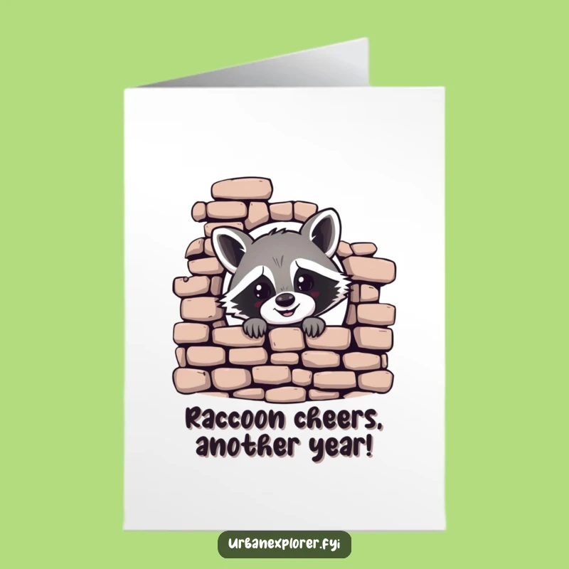 Free Printable Birthday Card: Sneaky Raccoon, Perfect Funny Downloadable Gift