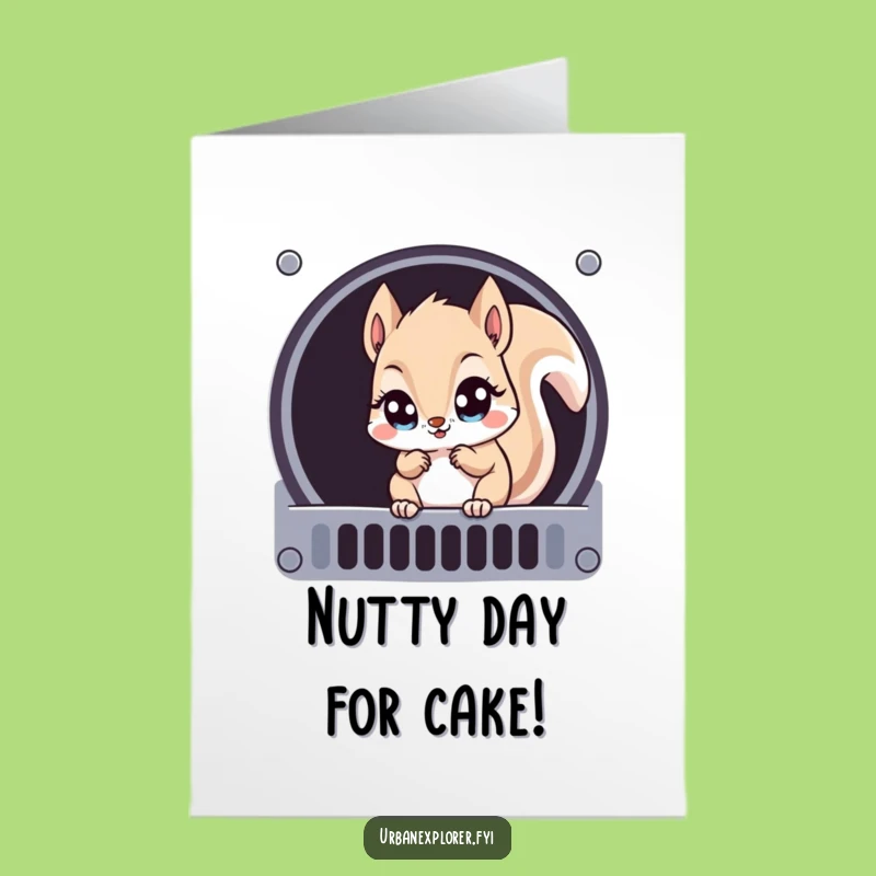 Free Printable Kawaii Squirrel Birthday Card - Funny Downloadable Gift for Mischief Makers