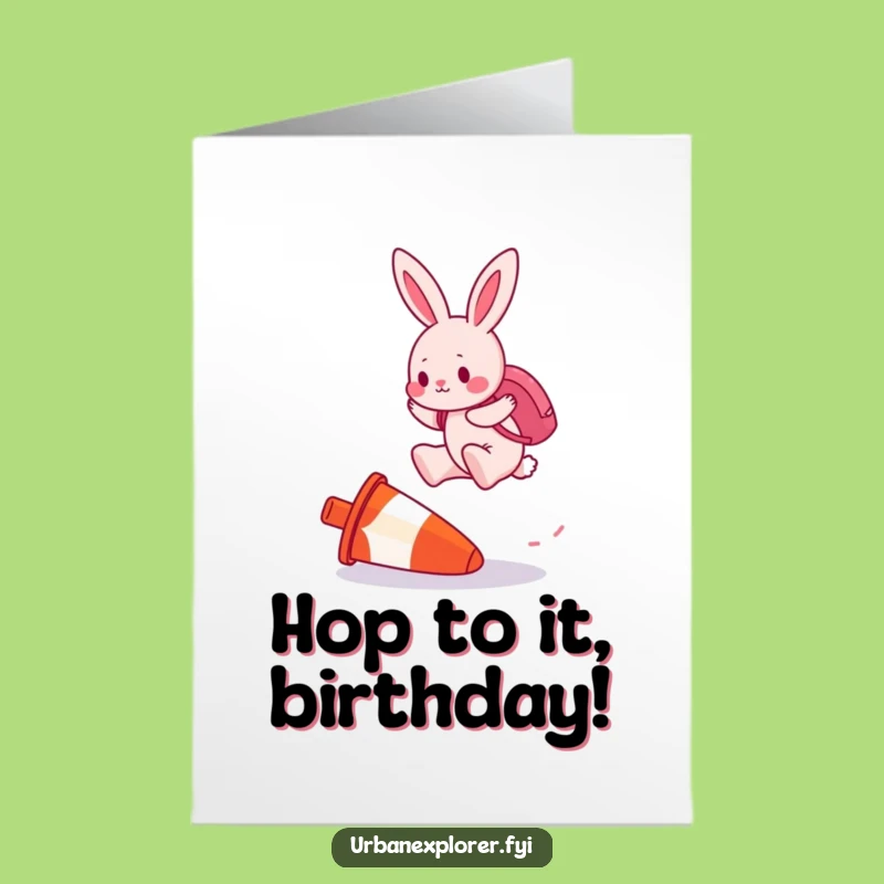 Free Printable Bunny Explorer Birthday Card - Funny Downloadable Adventure Gift!