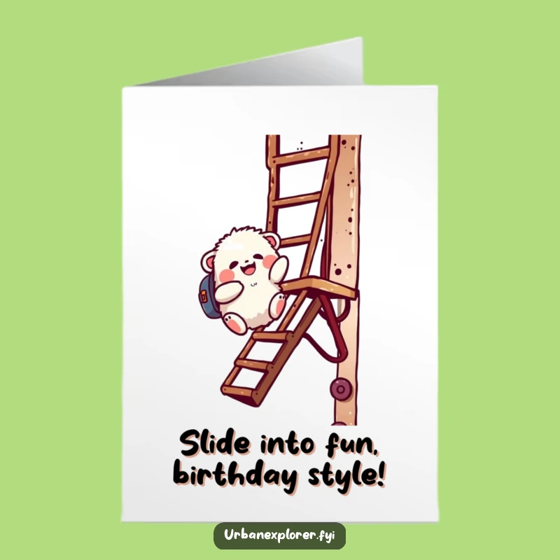 Free Printable Birthday Card: Fun Fluffy Creature Sliding Downloadable Gift