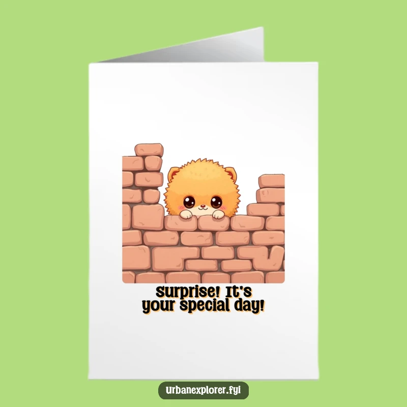 Free Printable Fluffy Creature Birthday Card: Cute & Funny Peek Downloadable!