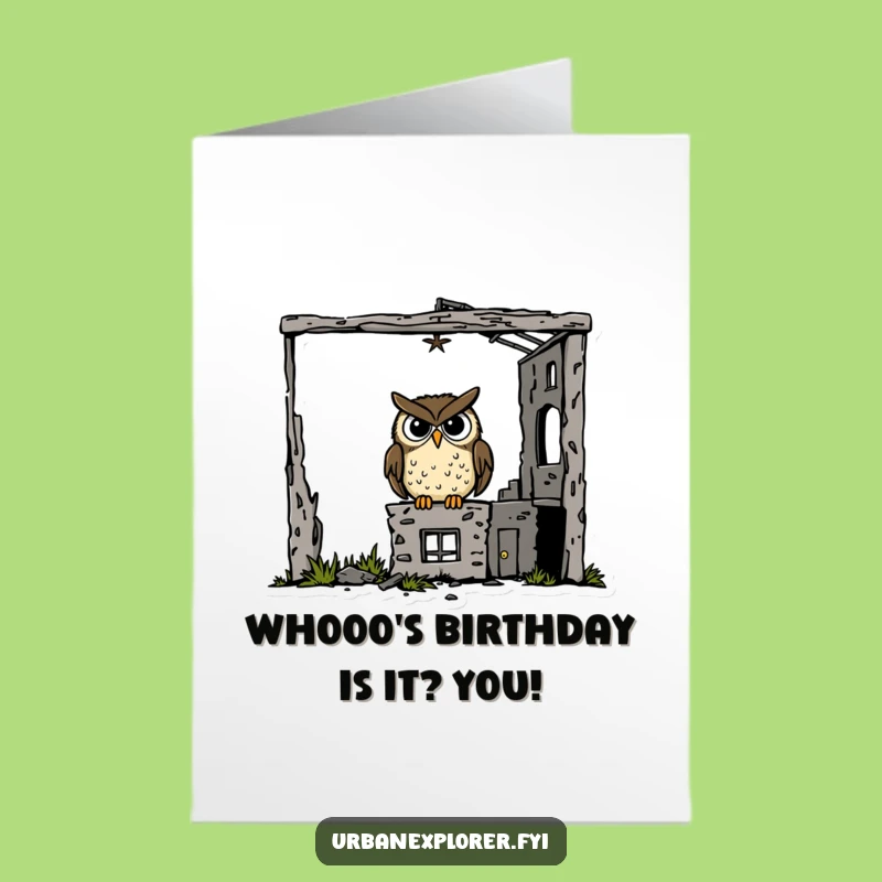 Free Printable Birthday Card: Goofy Owl's Haunt, Hilarious Surprise Gift!