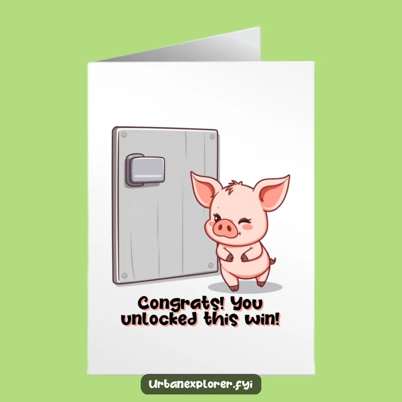 Free Printable Congrats Card: Piglet's Secretive Success