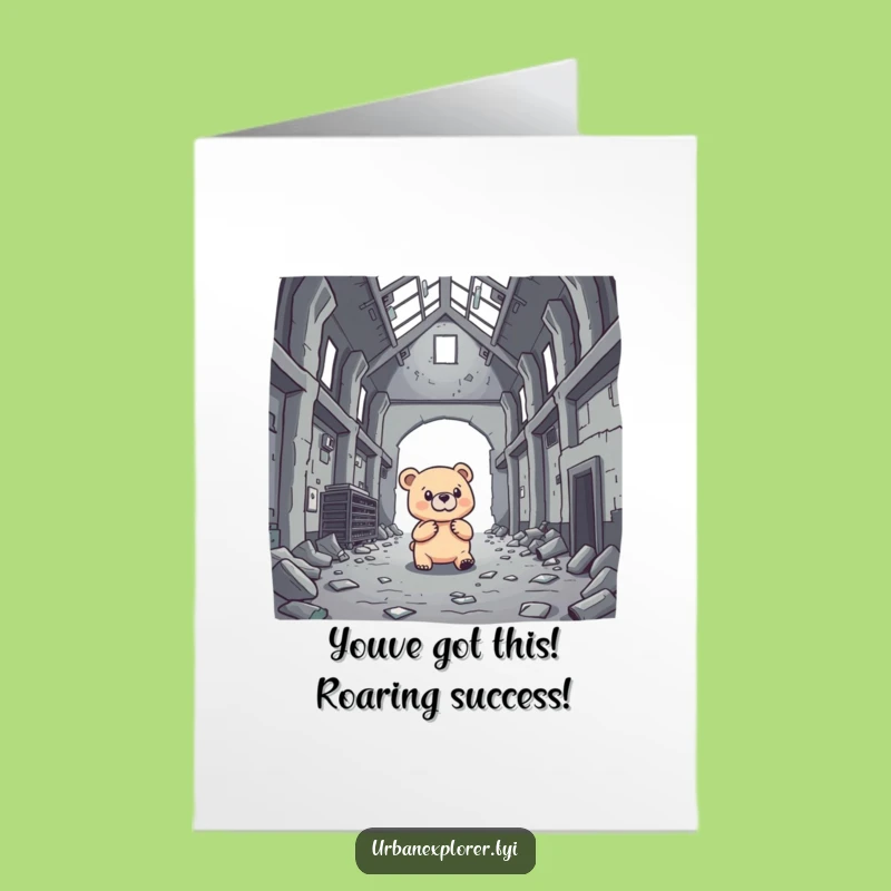 Free Printable Congrats Card: Brave Bear, Funny Discovery Art