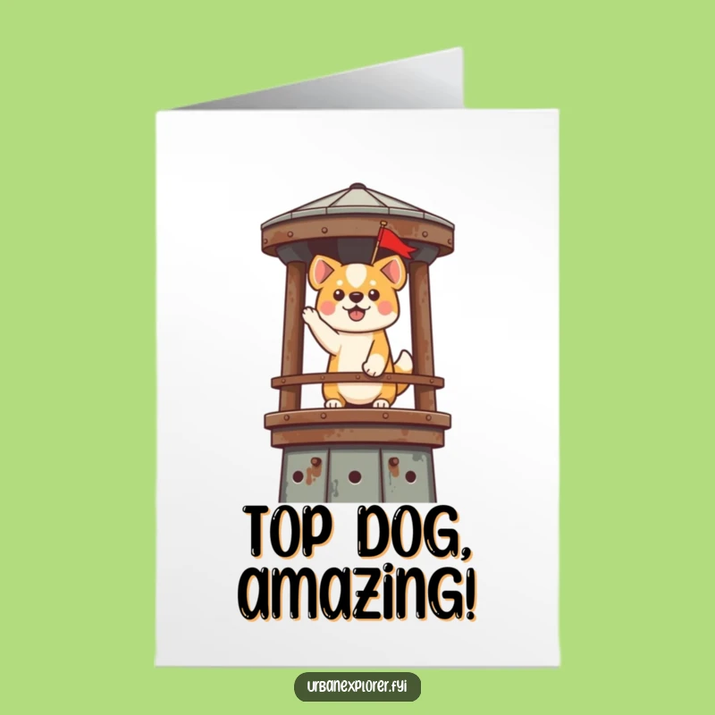 Free Printable Congrats Card: Dog's Tower Conquest - Downloadable Gift