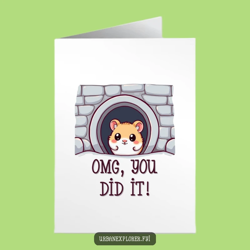 Free Printable Congrats Card: Hamster's Grand Discovery - Downloadable Gift