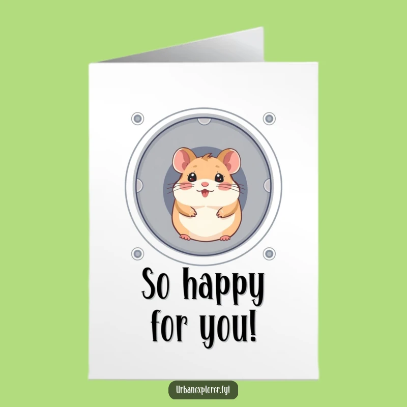 Funny Free Printable Congratulations Card: Hamster from Vent, Cheerful Downloadable