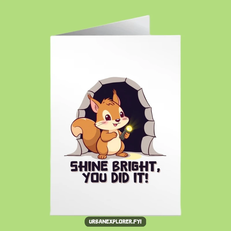 Free Printable Squirrel Congratulations Card - Brave Explorer Downloadable Gift