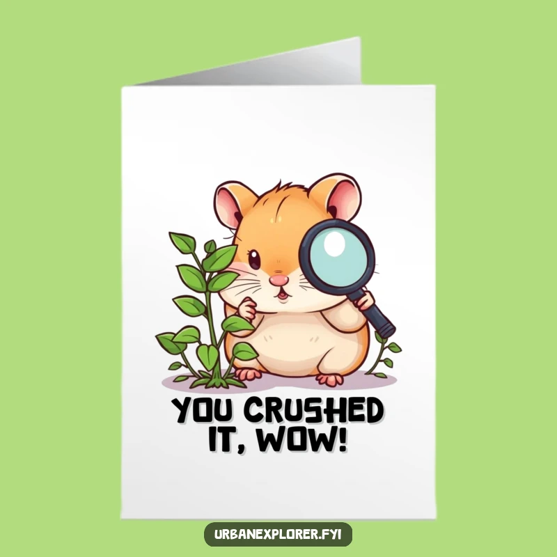 Free Printable Congrats Card: Hamster's Discovery of Success
