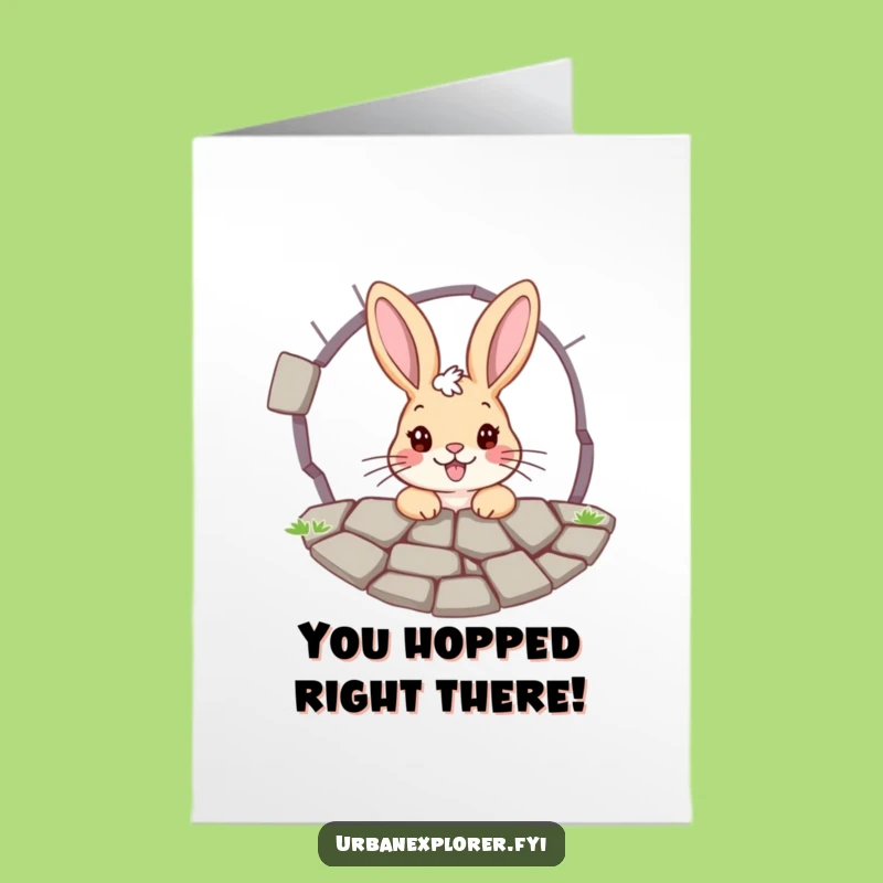 Free Printable Congrats Card: Bunny Peeks at Success Funny Downloadable Gift!
