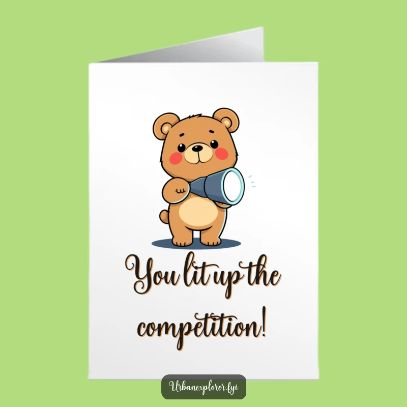 Free Printable Congrats Card: Chibi Bear's Flashlight, a Hilarious Celebration Gift!