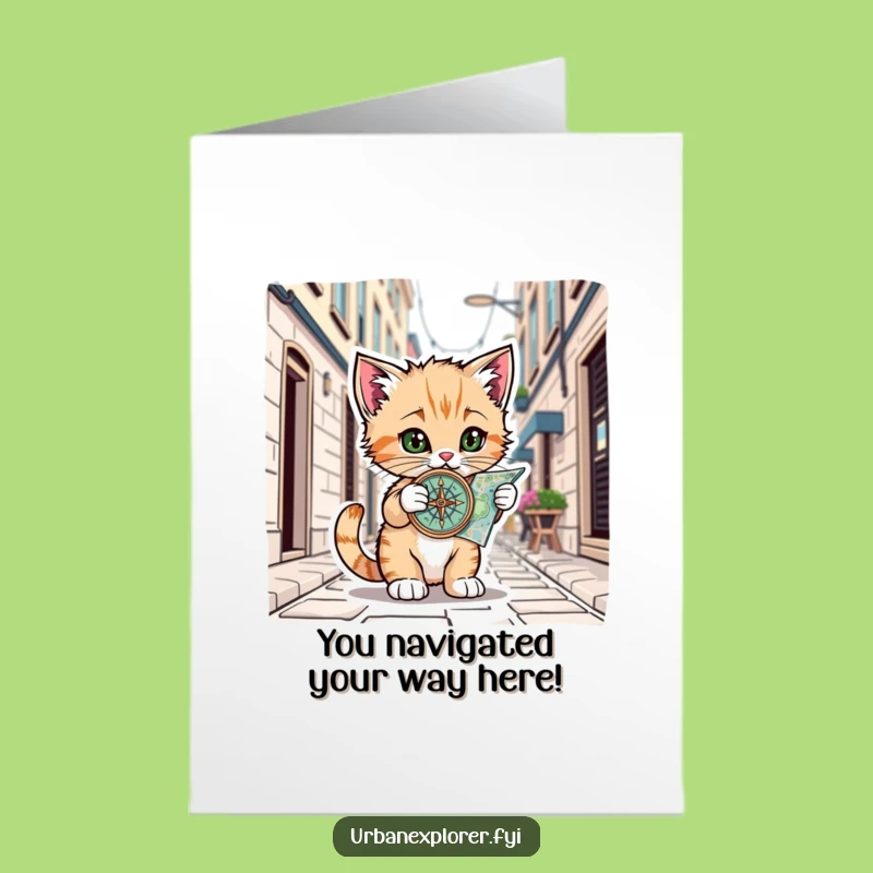 Free Printable Kitten Congrats Card: Navigating to Success!