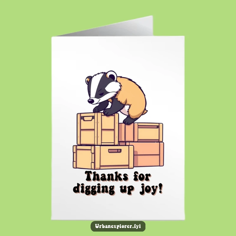 Free Printable Badger Thank You Card: Determined Climb, Easy Download