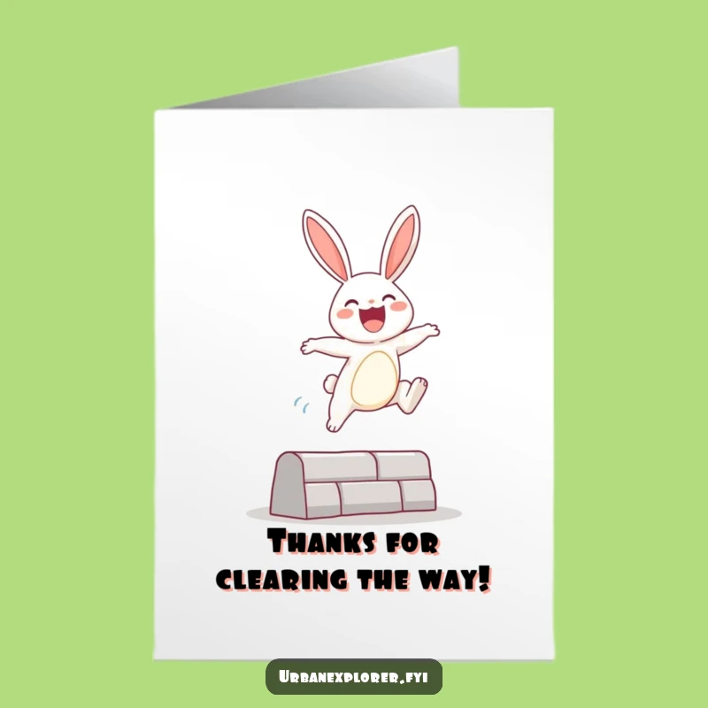 Free Printable Bunny Thank You Card: Gratitude Leaping Over Challenges Kindly