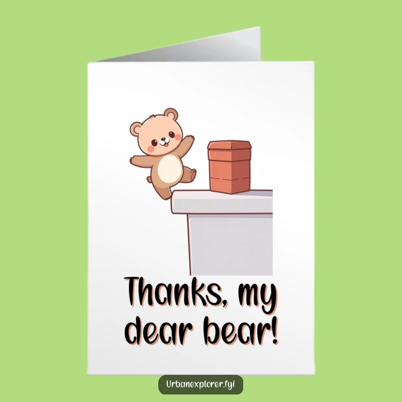 Free Printable Kawaii Bear Thank You Card - Funny Downloadable Gratitude from High Above