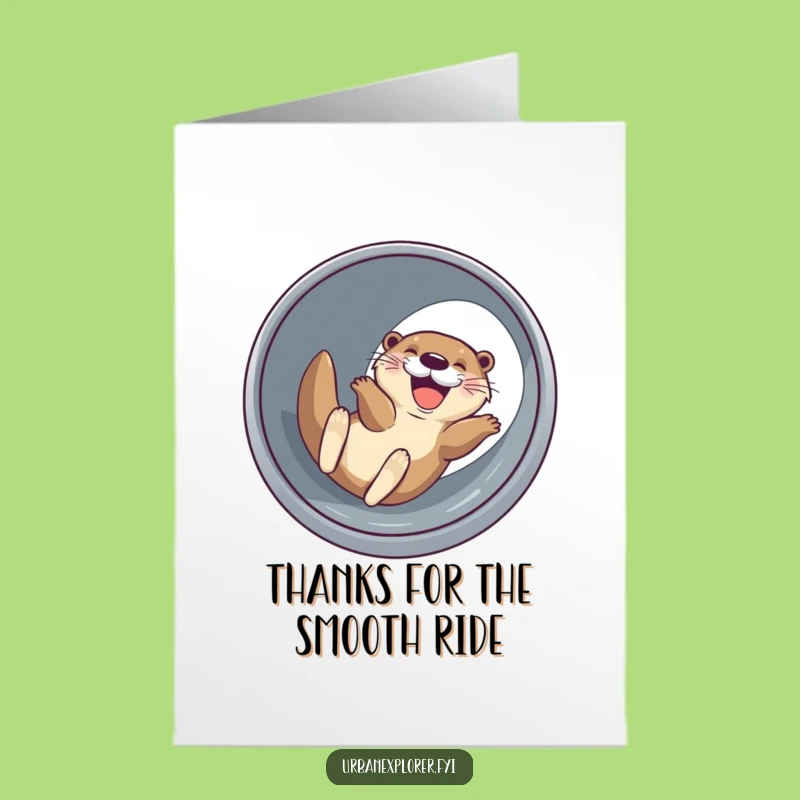 Free Printable Otter Thank You Card: Funny Sliding Gratitude