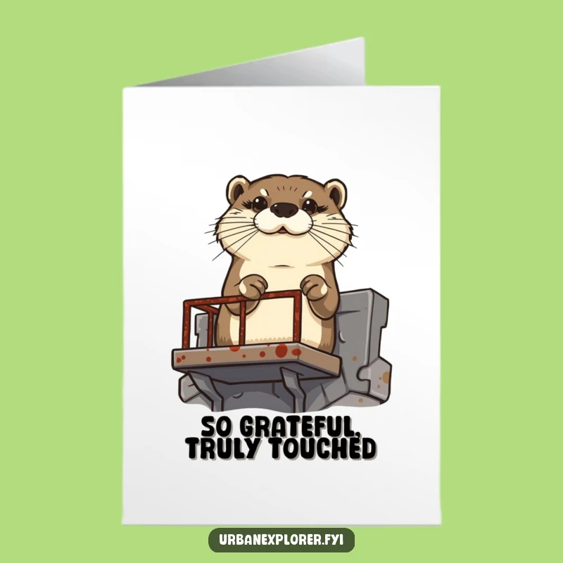Free Printable Thank You Card: Determined Otter, Funny Appreciation