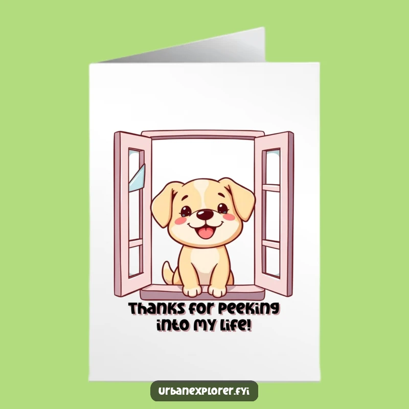Free Printable Thank You Card: Dog Curiosity From Window
