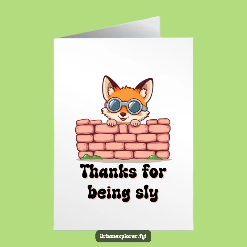 Free Printable Thank You Card: Goggle Fox's Appreciative Peek