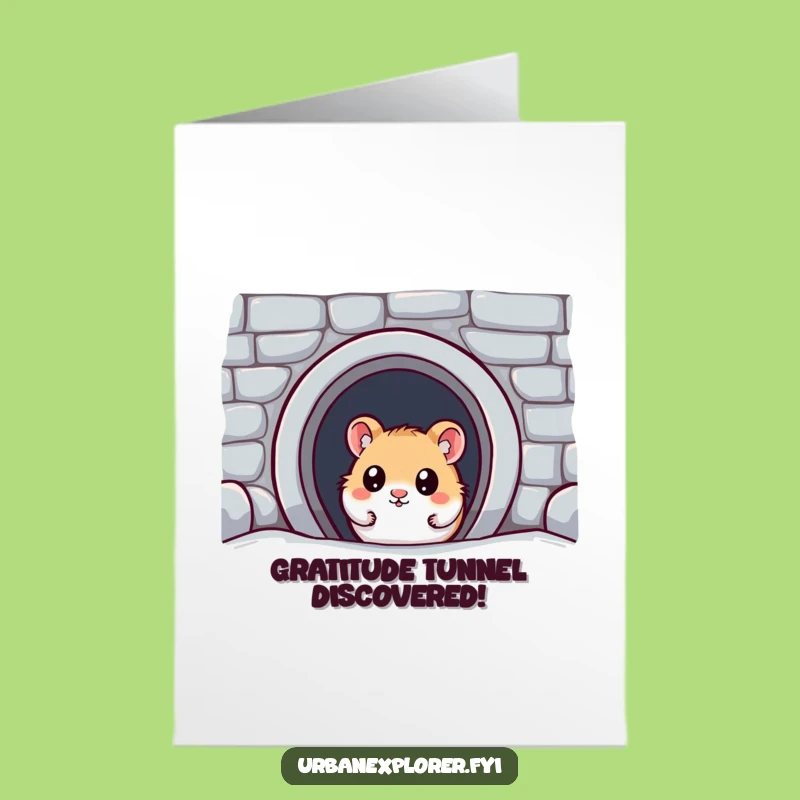 Free Printable Thank You Card: Hamster's Subway Secret - Downloadable Gift