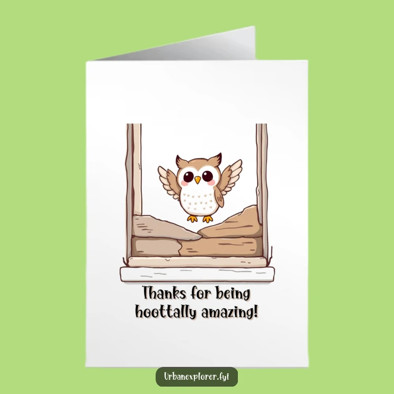 Free Printable Thank You Card: Joyful Owl, Funny Downloadable Gift for Gratitude