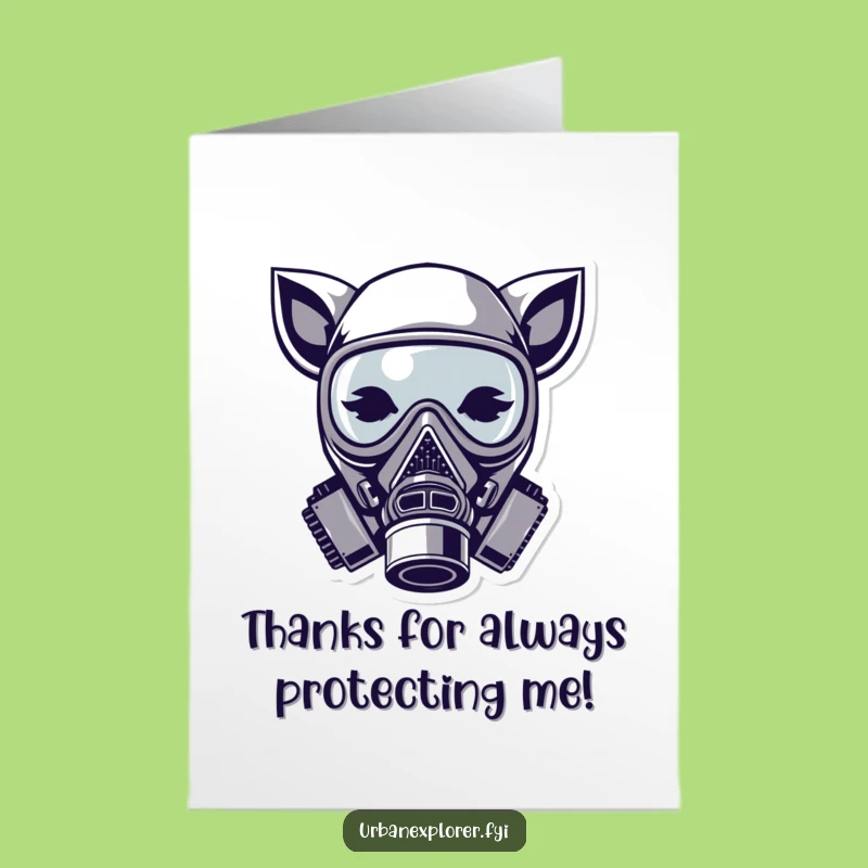 Free Printable Thank You Gas Mask Card: Adorable Animal Ears for Gratitude!