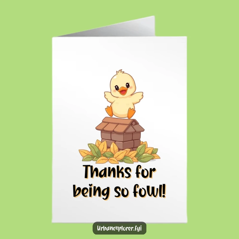Free Printable Duckling Leaping Thank You Card - Funny Animal Printable Downloadable Gift