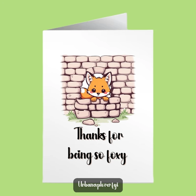 Free Printable Fox Thank You Card: Peeking with Gratitude, Funny Downloadable Gift