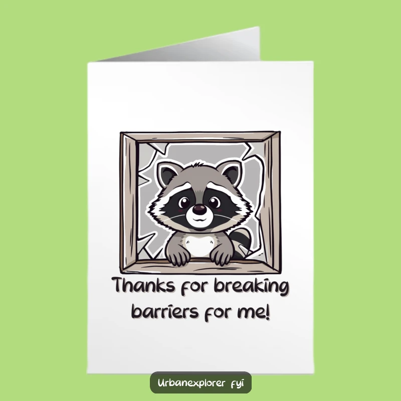 Free Printable Raccoon Thank You Card: Show Gratitude with a Funny Bandit's Charm!