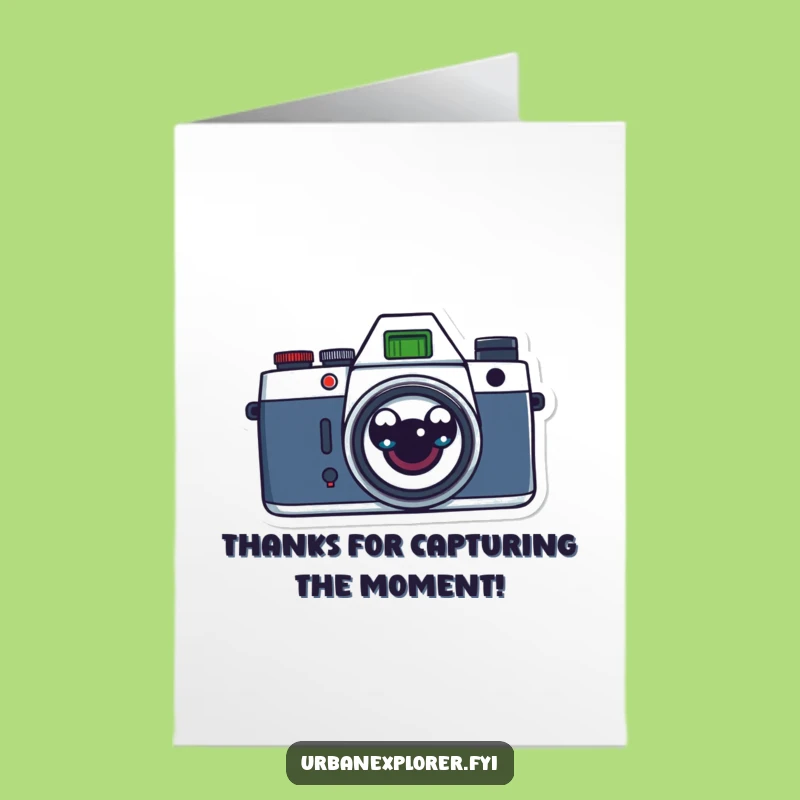 Free Printable Thank You Card: Surprised Camera Says Thanks, Humorous Note!