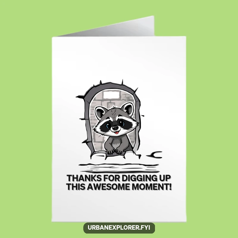 Free Printable Thank You Card: Raccoon's Secret Thanks, Warehouse Gratitude, Funny Downloadable