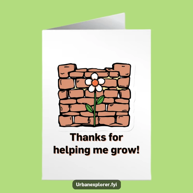 Free Printable Thank You Card: Flower of Thanks Through Ruins, Funny Note!