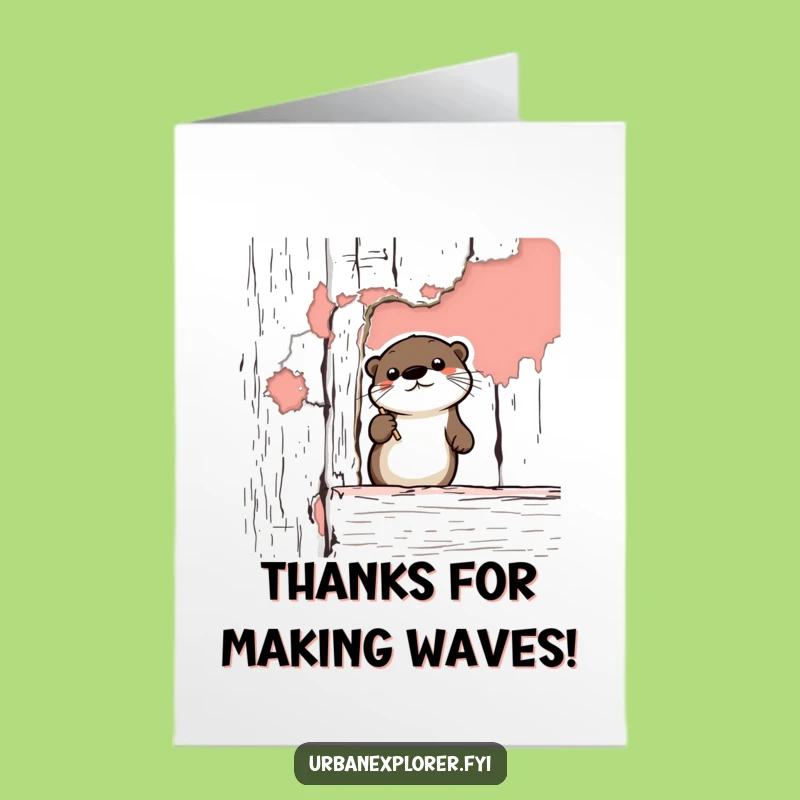 Free Printable Thank You Card: Otter Appreciates Paint - Funny Downloadable Gift