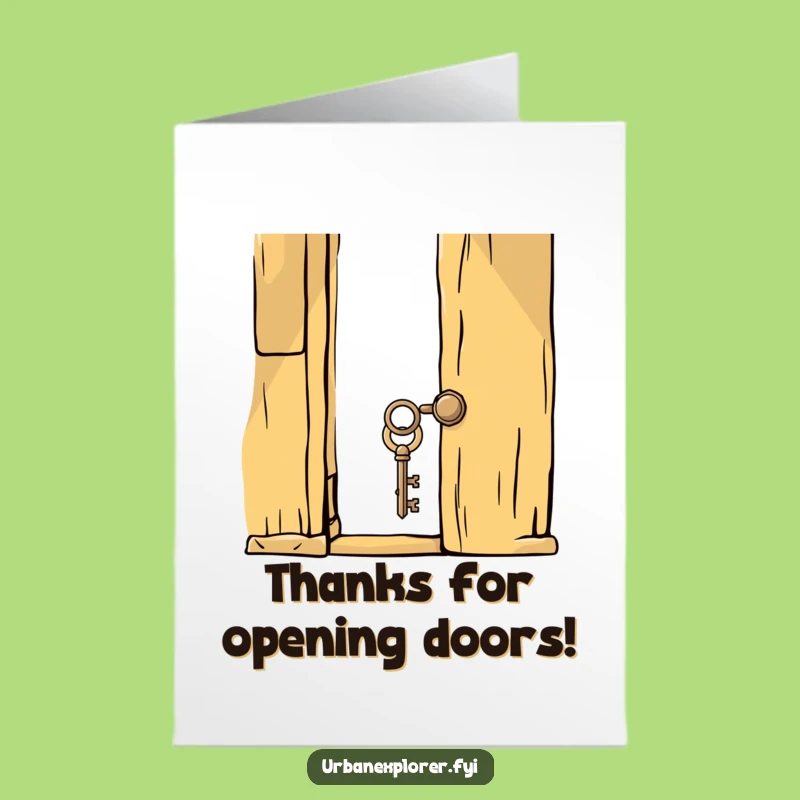 Free Printable Thank You Card: Key Unlocks Gratitude, a Humorous Touch!