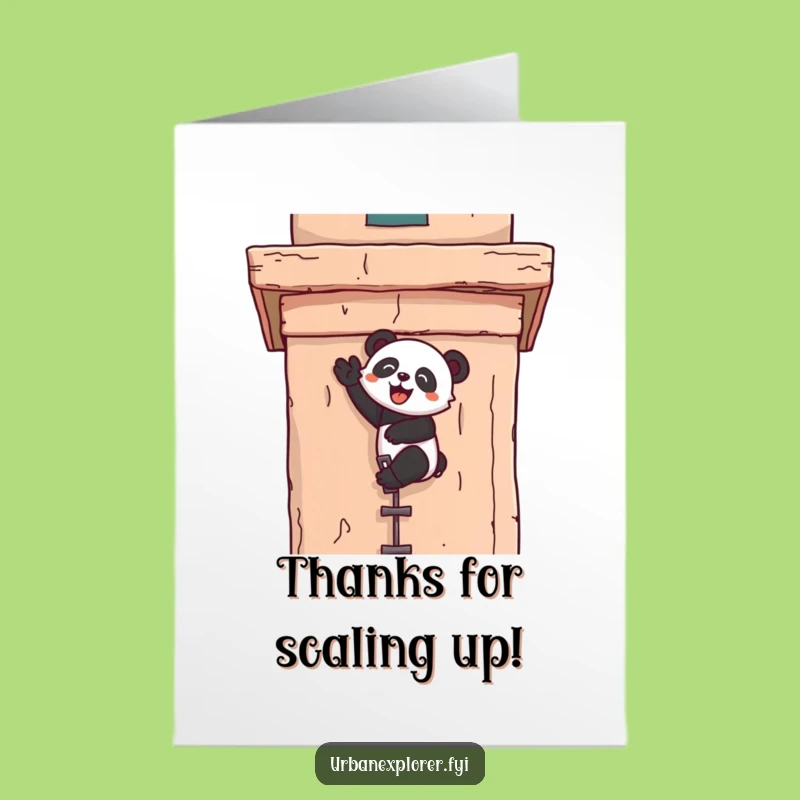 Free Printable Thank You Card: Panda's Ascent, Heartfelt Downloadable Gift
