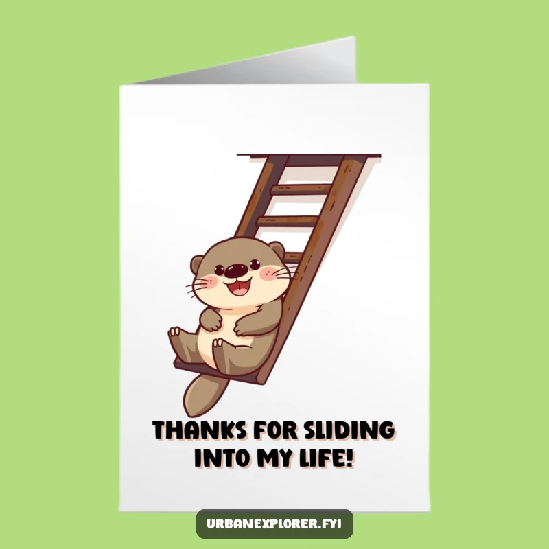 Free Printable Otter Fire Escape Thank You Card: Funny Downloadable Gift of Gratitude