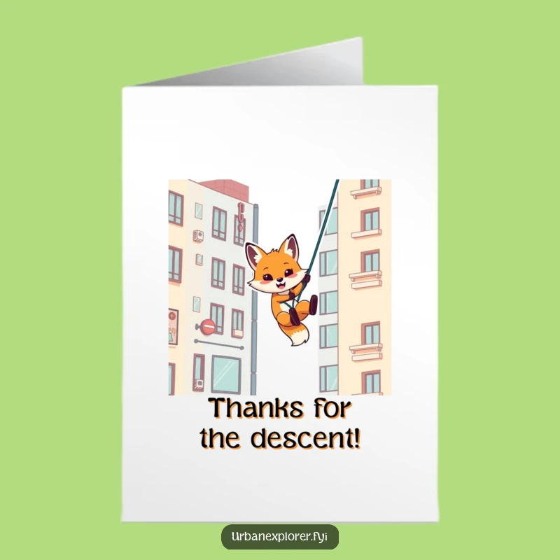 Free Printable Thank You Card: Fox's Urban Thanks, Perfect Print at Home Gift